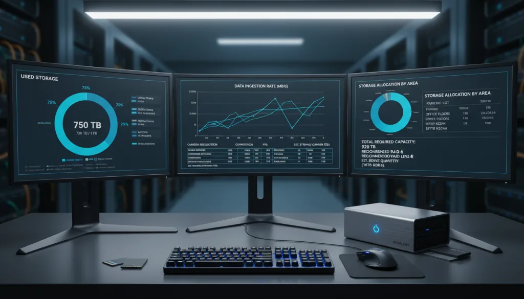 calculez précisément la capacité de disque dur nécessaire pour votre système de vidéosurveillance avec webcible.com. outil de simulation facile et fiable pour optimiser votre stockage.